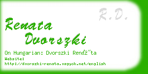 renata dvorszki business card